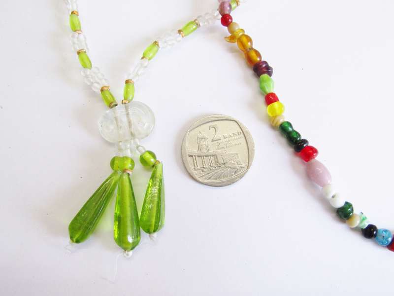 Set of Two Vintage Czech Bohemian Art Glass Necklace
