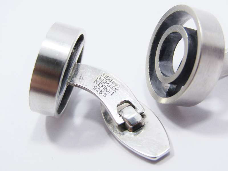 Pair of Danish Modernist Niels Erik From Silver Cufflinks