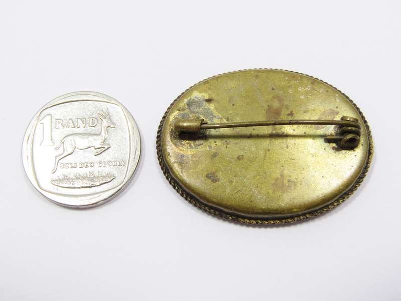 A Gorgeous Detailed Micro Mosaic Brooch With a brass tone Backing