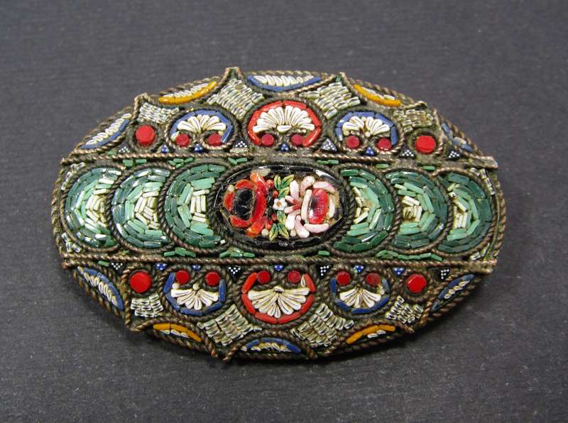 Antique/Vintage Detailed Italian Micro-Mosaic Brooch