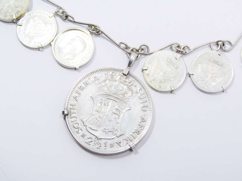 A Gorgeous Weighty Coin Necklace in Silver.