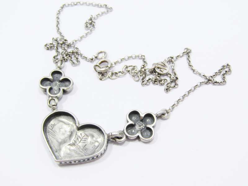 A Beautiful Always together  Vintage Design Heart Necklace in Sterling Silver.