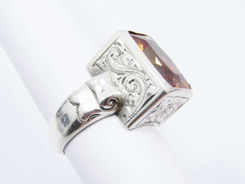 Beautiful! Susan Roos Sterling Silver & Orange CZ Ring