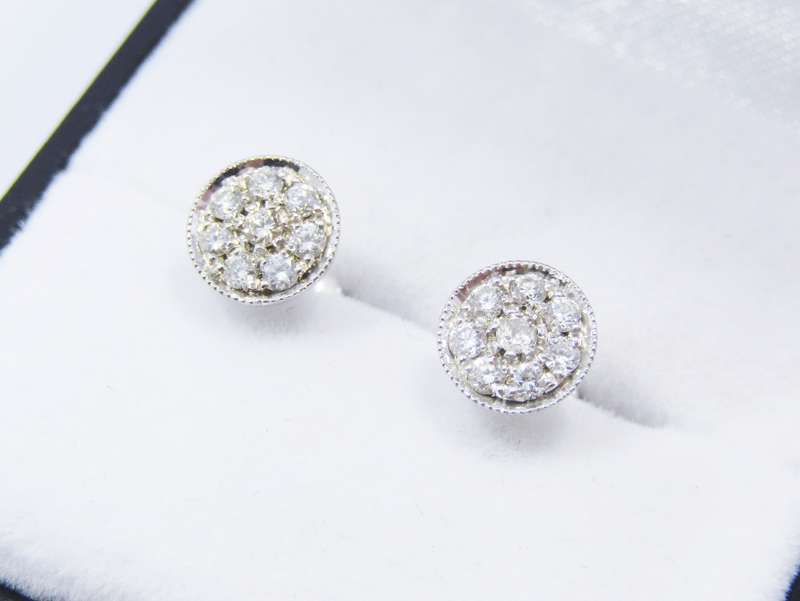 Classic! 9CT White Gold & Diamond Earrings