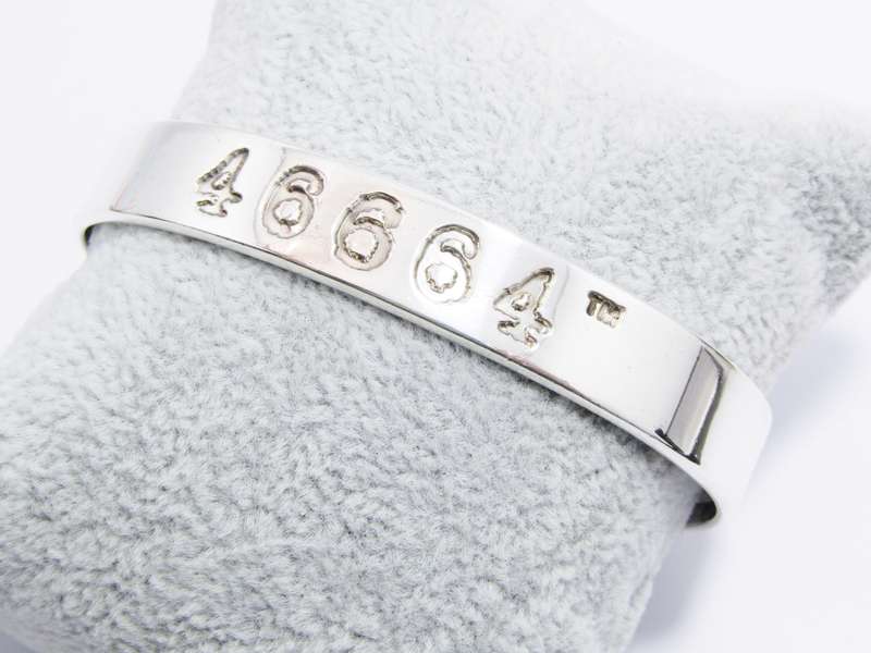 Stunning Nelson Mandela Original 46664 Cuff Bangle in Sterling Silver