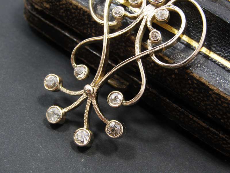 Exceptional! Statement Antique Style Gold & 1.5ct Diamond Necklace
