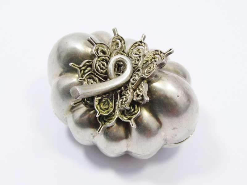 Antique/Vintage Cambodian Silver "Pumpkin" Box