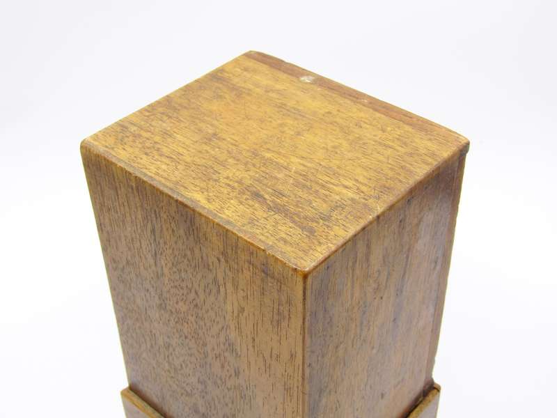 Beautiful Vintage Treen Inlaid Wood Safety Bank