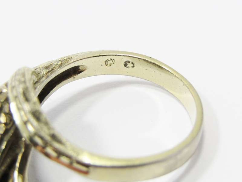 Beautiful! Vintage Spanish Hallmarked Silver Gilt Snake Ring