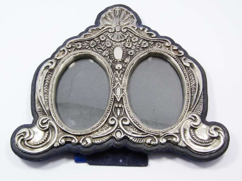 Antique Style Silver-Tone Double Photo Frame