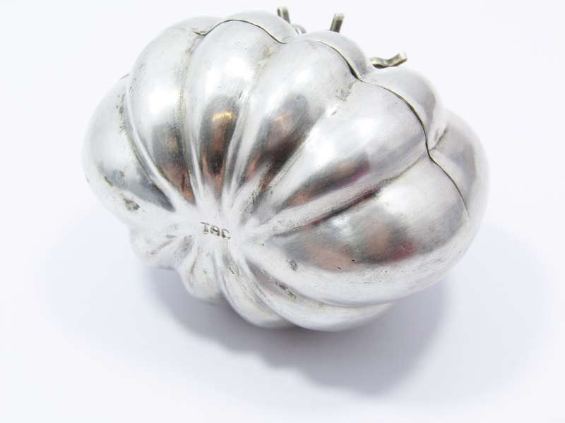 Antique/Vintage Cambodian Silver "Pumpkin" Box
