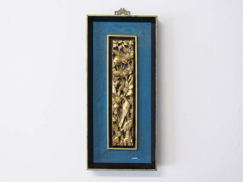 Beautiful Antique Oriental Wood Panel Carving