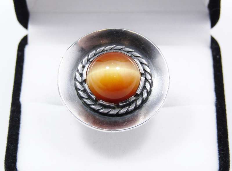 Stunning! Kurt Jobst (1905-1971) Silver & Cat's Eye Ring