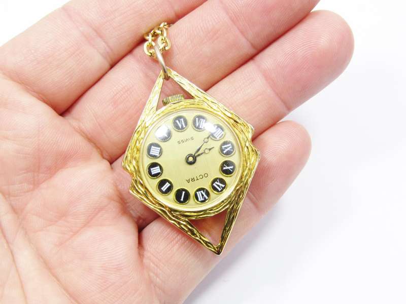 Lovely Vintage Gold-Tone Swiss Watch Necklace