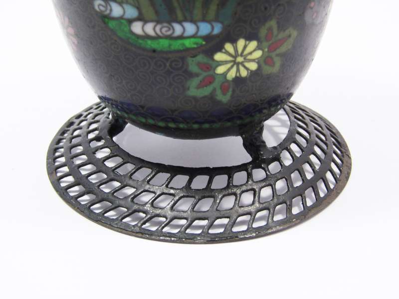 Antique Meiji Period Cloisonne Jar with Cover