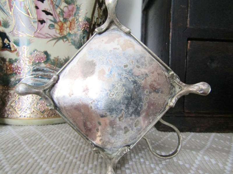 Antique/Vintage Silver-Plated & Cut Glass Olive Jar
