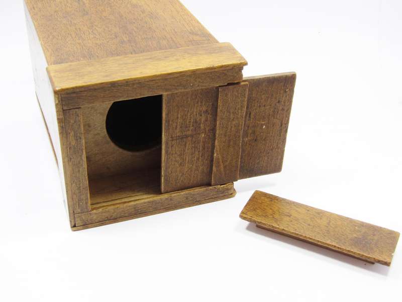 Beautiful Vintage Treen Inlaid Wood Safety Bank