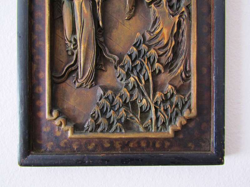 Oriental Long Wooden Carved Panel