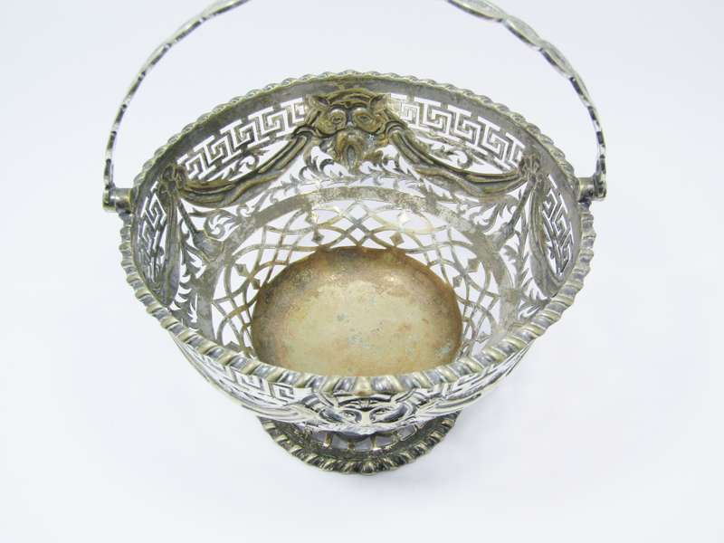 Antique Gothic Revival Silver-Plated Sweets Basket