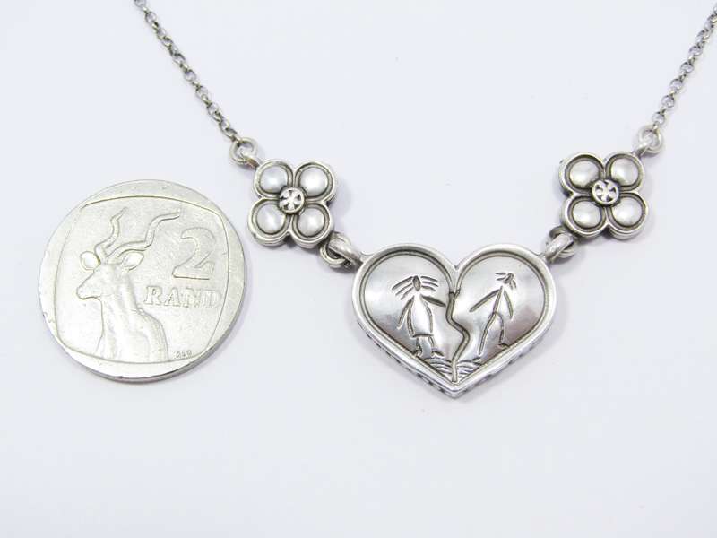 A Beautiful Always together  Vintage Design Heart Necklace in Sterling Silver.