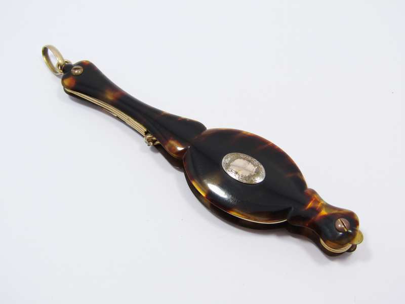 Stunning! Antique French Rolled Gold & Tortoiseshell Lorgnette