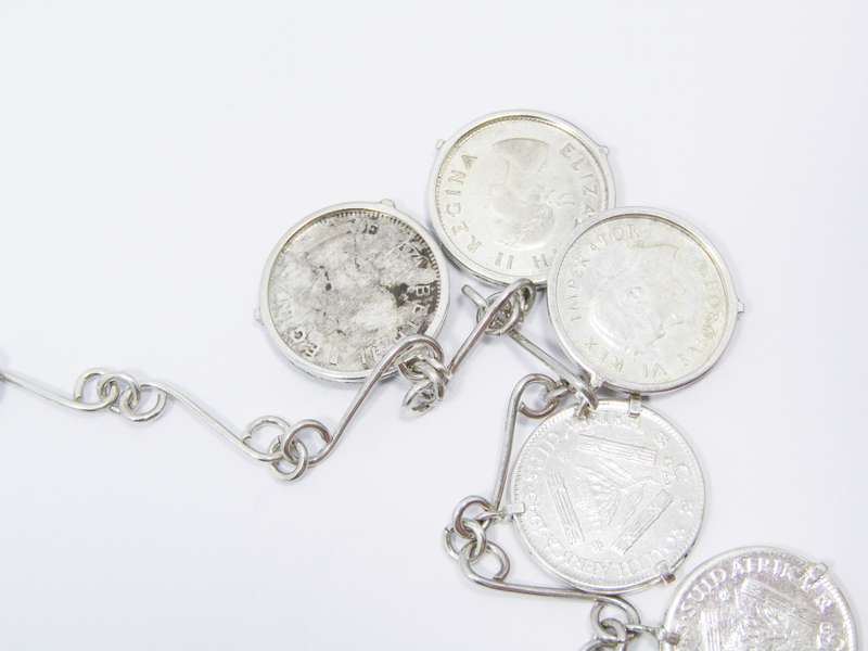 A Gorgeous Weighty Coin Necklace in Silver.