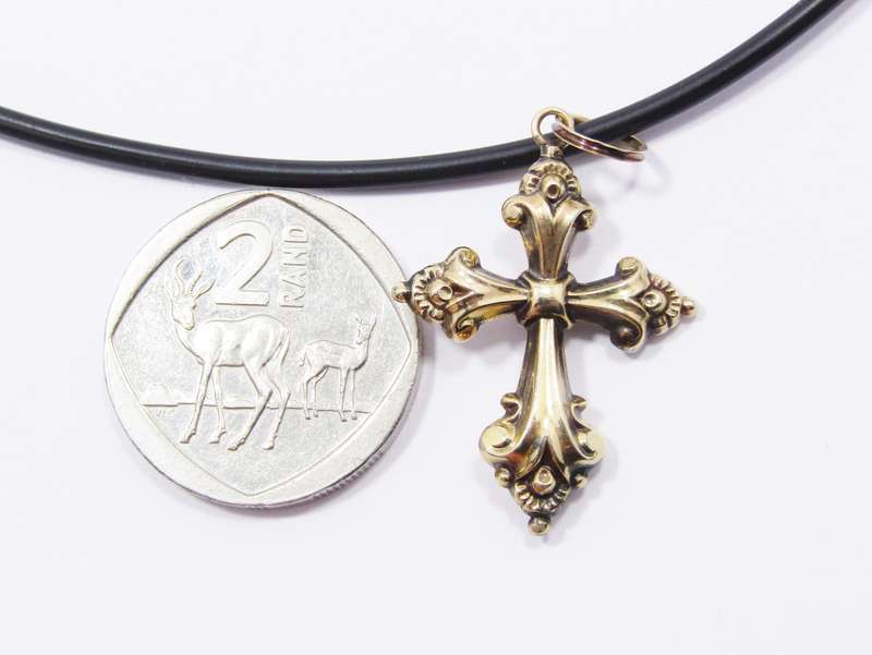 Antique Victorian Gold-Cased Cross Pendant & Necklace