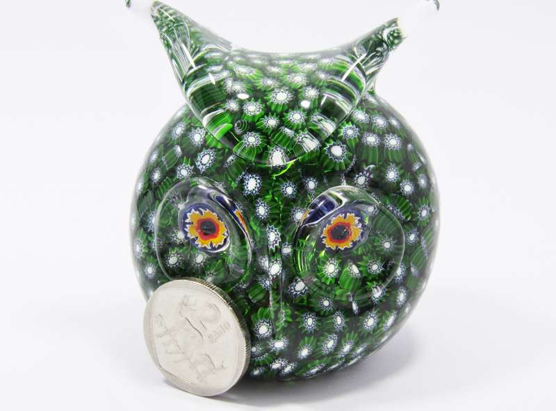 A Lovely Large Vintage Murano Millefiori Owl