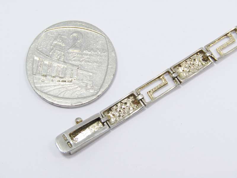 Lovely Sterling Silver Gilt Paneled Link Bracelet