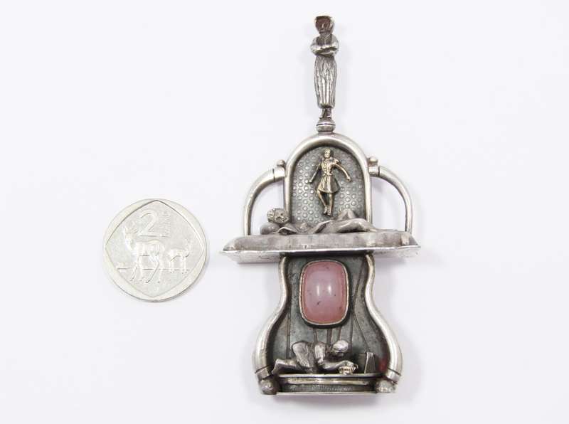 Rare Find! Unusual Bespoke Large Sterling Silver Brooch