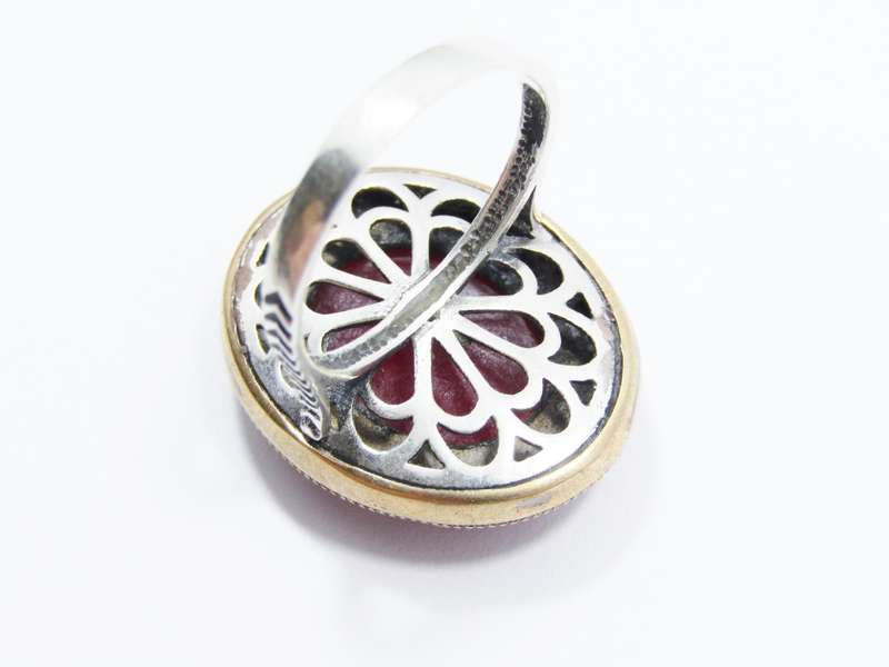 A Gorgeous Huge Red Stone Ring in Sterling Silver