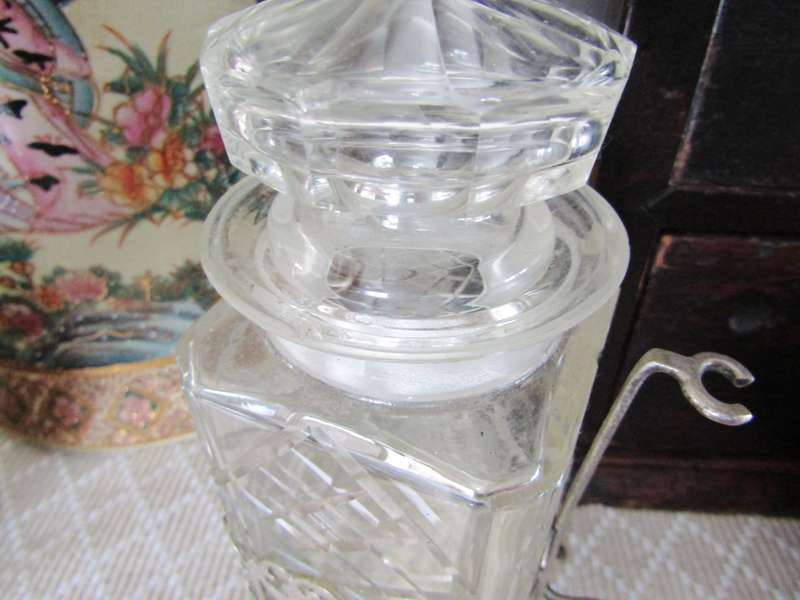 Antique/Vintage Silver-Plated & Cut Glass Olive Jar