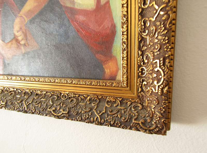 Exquisite! Oriental Original Oil Painting in Ornate Frame