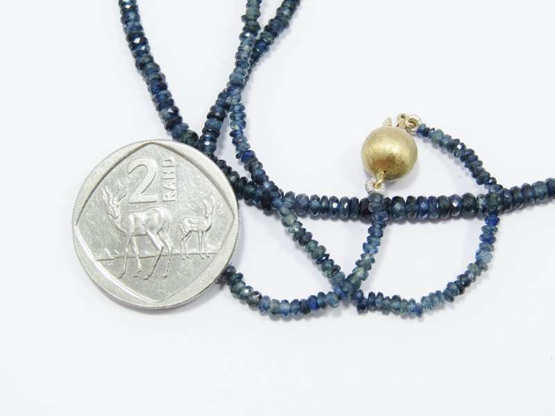 Stunning! Genuine Graduated Sapphire Beads with 9CT Gold Clasp