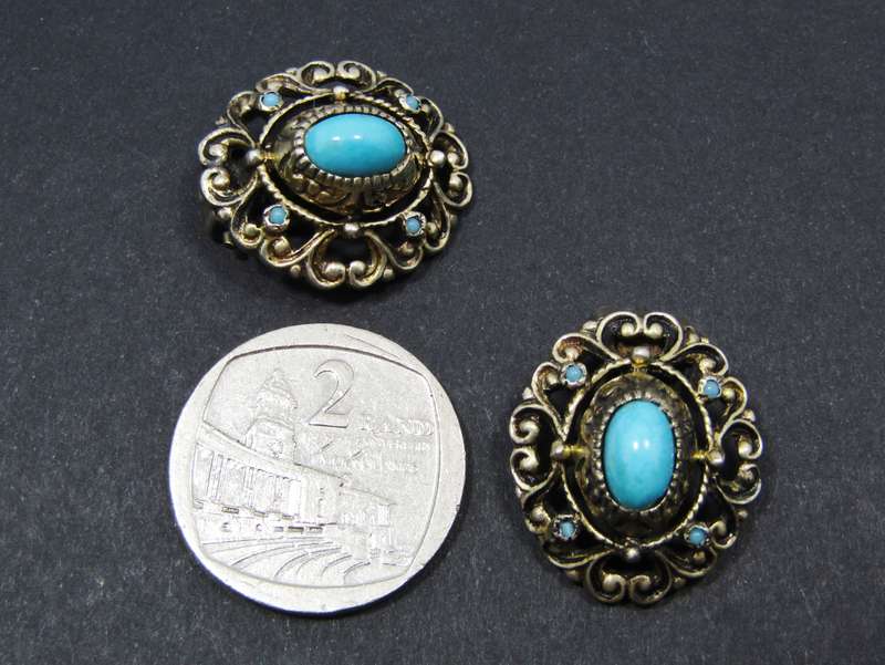 Pair of Vintage Gilt Over 835 Silver Clip-on Earrings