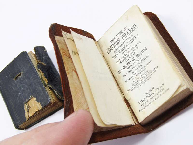 Two Leather-Bound Antique Miniature Books