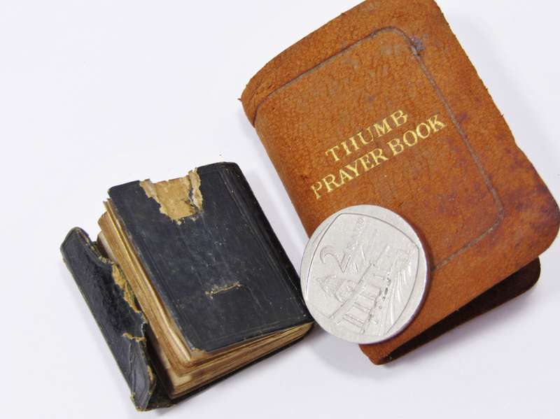 Two Leather-Bound Antique Miniature Books