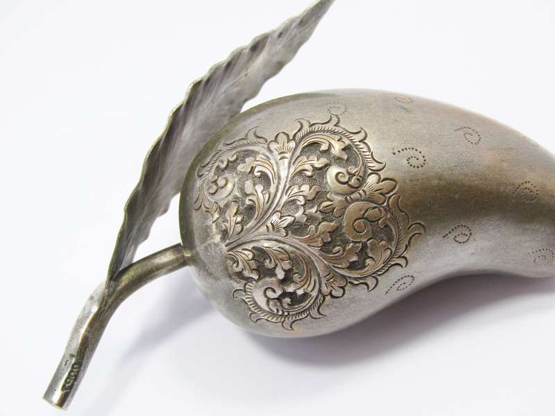 Antique/Vintage Cambodian Silver Mango Shaped Box
