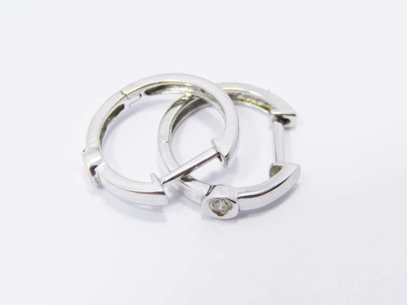 Pair of Dainty 9CT White Gold Huggies Earrings