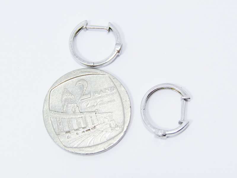 Pair of Dainty 9CT White Gold Huggies Earrings