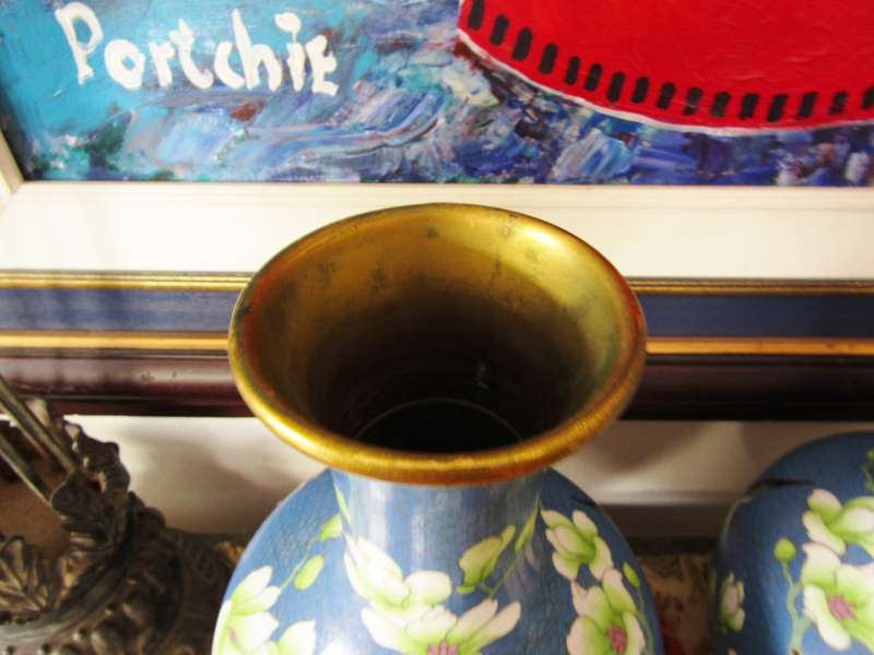 Exquisite! Pair of Beautiful Design Large Cloisonne Vases