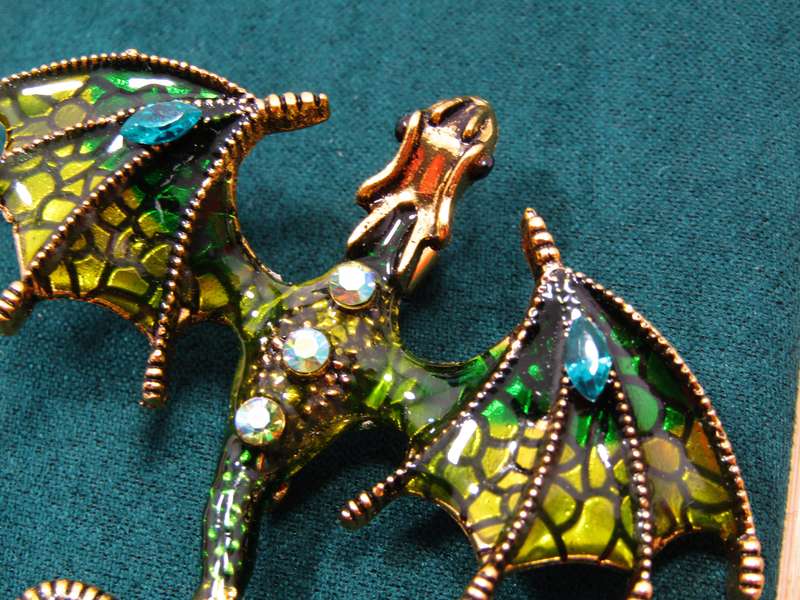 Lovely, Modern "Dragon" Costume Jewellery Brooch