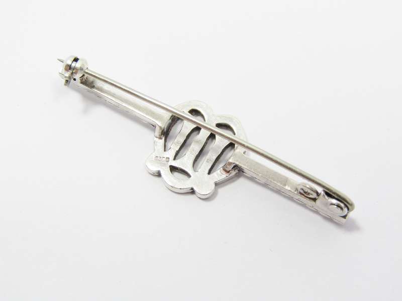 Lovely Vintage Sterling Silver & Marcasite Brooch