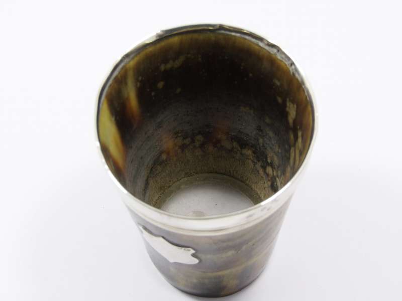 Antique (c1875) British Hallmarked Silver & Horn Beaker