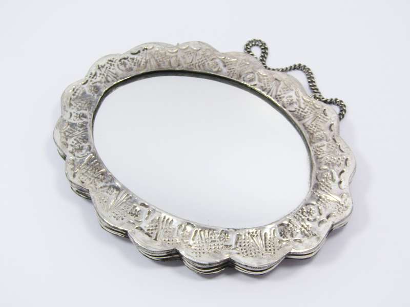 Vintage Turkish Silver-Framed Wedding Mirror
