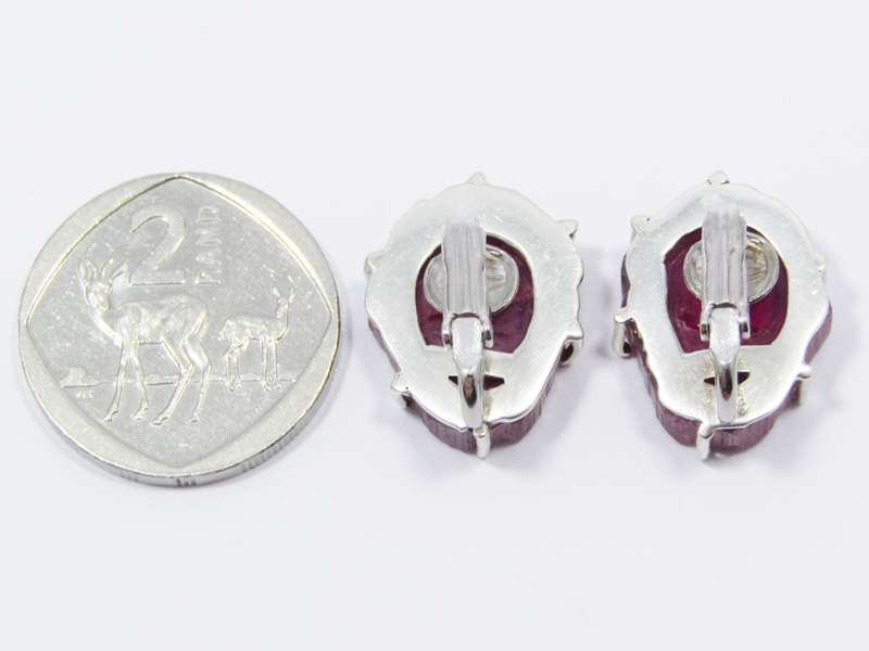 Pair of Beautiful Watermelon Tourmaline Silver Earrings