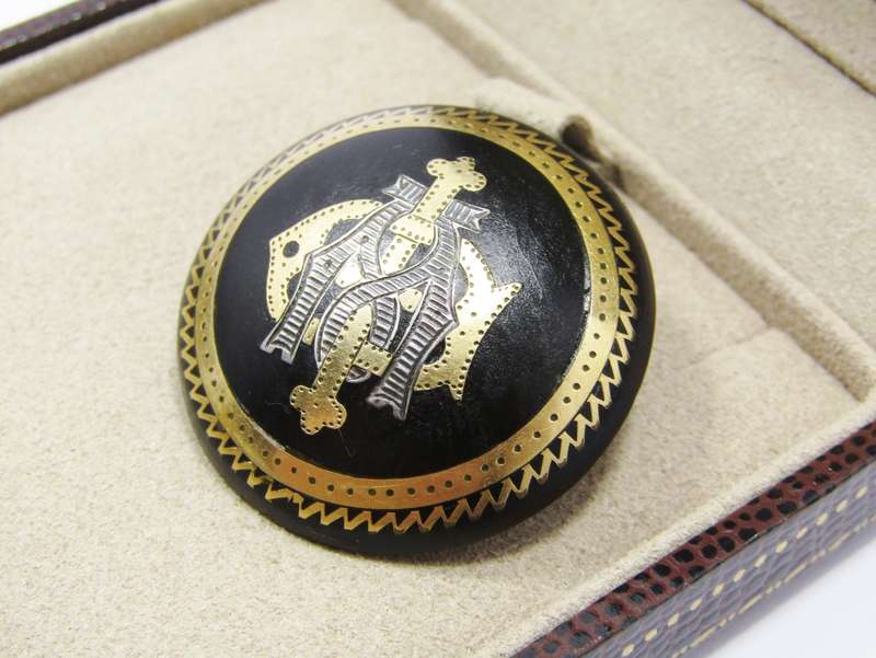 Antique Pique Tortoise Shell with Gold Inlay