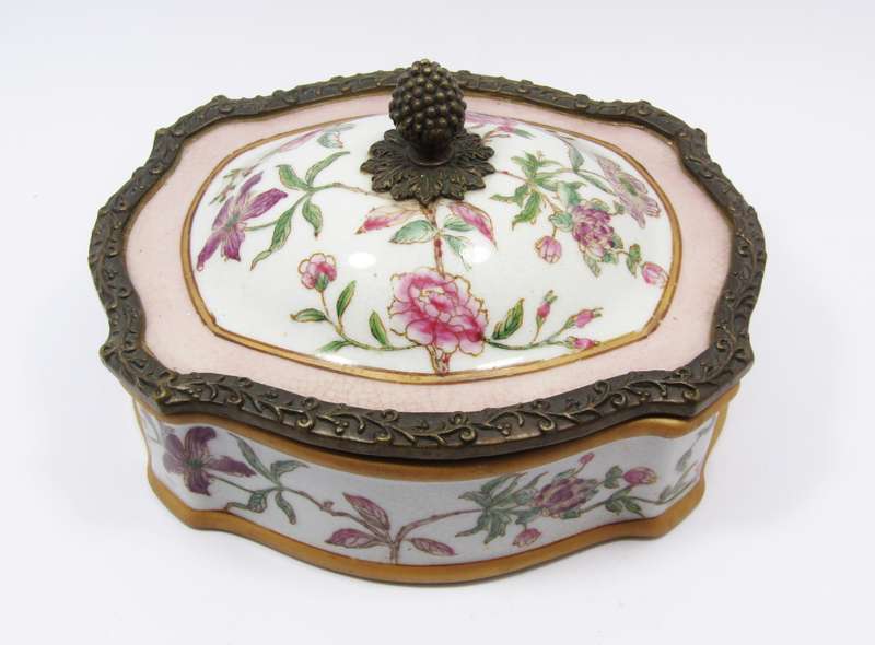 A Gorgeous Ormolu and Ceramic Trinket Box