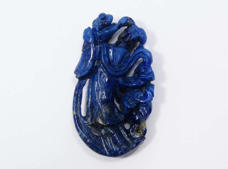 Beautiful! Vintage Carved Oriental Lapis Lazuli Stone, Unmounted