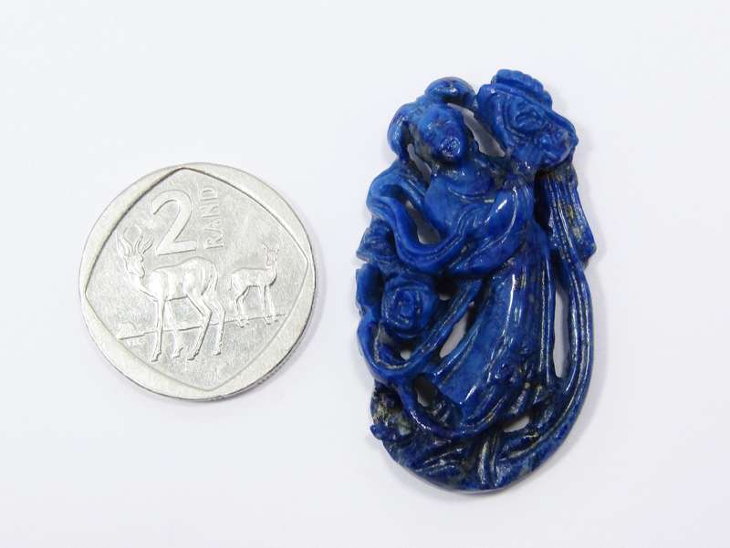 Beautiful! Vintage Carved Oriental Lapis Lazuli Stone, Unmounted